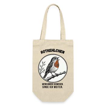 Rotkehlchen – Singe weiter - Geschenkbeutel für Flaschen - Natur - Vorne