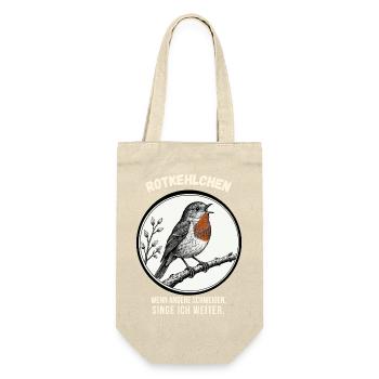 Rotkehlchen – Wenn andere schweigen, singe ich - Geschenkbeutel für Flaschen - Natur - Vorne