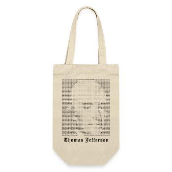 Thomas Jefferson ASCII Kunst - Geschenkbeutel für Flaschen - Natur - Vorne