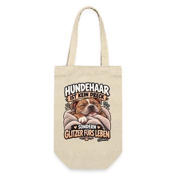 Hundehaare sind Glitzer - Geschenkbeutel für Flaschen - Natur - Vorne