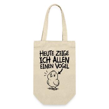 Lustiger Spruch Heute zeige ich allen einen Vogel - Geschenkbeutel für Flaschen - Natur - Vorne