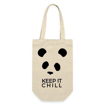 Bamboo Society – Keep It Chill! Ein minimalistisch - Geschenkbeutel für Flaschen - Natur - Vorne