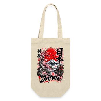 Japan Samurai Spirit – Mount Fuji Design - Geschenkbeutel für Flaschen - Natur - Vorne