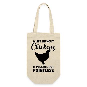 Huhn Statement Humor - Geschenkbeutel für Flaschen - Natur - Vorne