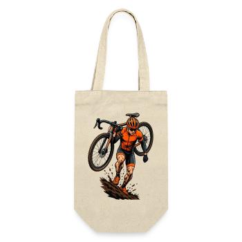 Cyclocross Run Up Fahrrad Sport T-Shirt - Geschenkbeutel für Flaschen - Natur - Vorne