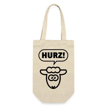 Hurz! (Lamm / Sketch / Lustig / Total Normal / B) - Geschenkbeutel für Flaschen - Natur - Vorne
