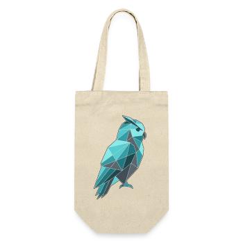 Poly Stil Eule - Geschenkbeutel für Flaschen - Natur - Vorne