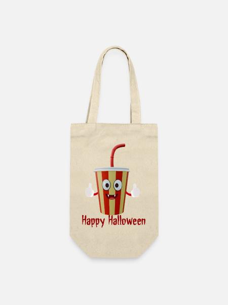 Frohen Halloween-Cola-Becher - Geschenkbeutel für Flaschen - Natur