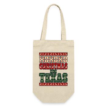 HoHoHo Weihnachten in Texas - Geschenkbeutel für Flaschen - Natur - Vorne