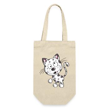 Knuffige Katze - Katzen - Kater - Stubentiger - Geschenkbeutel für Flaschen - Natur - Vorne