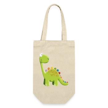Lustiger Bunter Stegosaurus Dinosaurier I Geschenk - Geschenkbeutel für Flaschen - Natur - Vorne