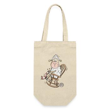 Tricoter des moutons I Chemise d'amusement de grand-mère - Sac à bouteille - nature - Devant