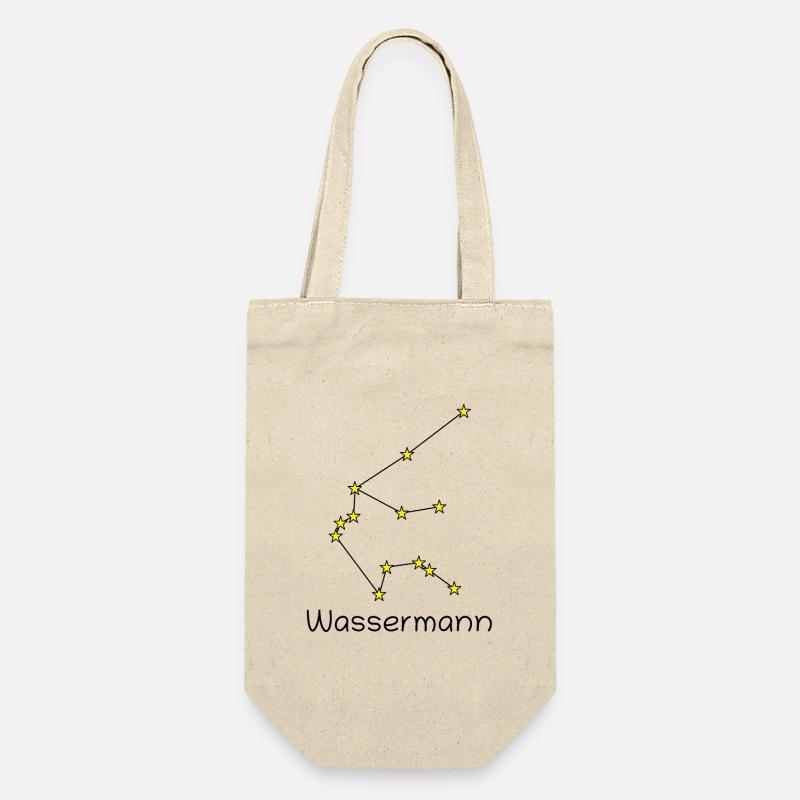 Sternzeichen Wassermann - Geschenkbeutel für Flaschen - Natur