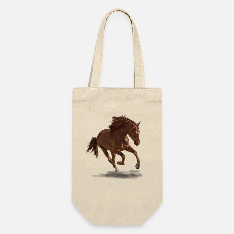 Pferd - Geschenkbeutel für Flaschen - Natur