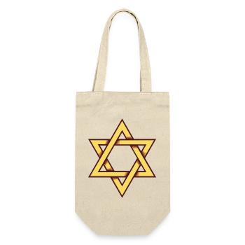 Geometric Star of David in Gold - Gift Bag for Bottles - nature - Front