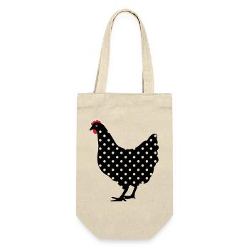 Huhn Henne gepunktet - Geschenkbeutel für Flaschen - Natur - Vorne