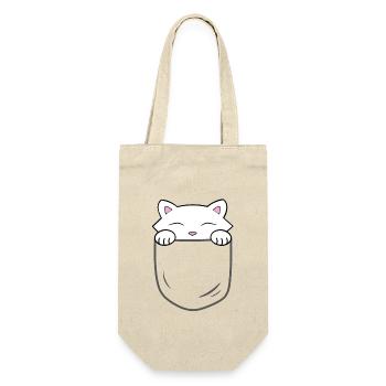Cute cat sitting in a pocket - Gift Bag for Bottles - nature - Front