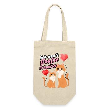 Ich Werde Große Schwester Family Siblings Love - Geschenkbeutel für Flaschen - Natur - Vorne