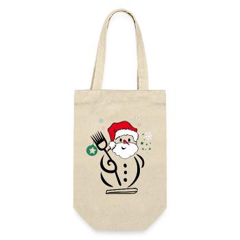 Bonhomme de neige, Père Noël - Sac à bouteille - nature - Devant