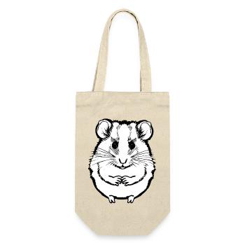 Hamster süß Tier Nagetier Tiere lustig Haustier 10 - Geschenkbeutel für Flaschen - Natur - Vorne