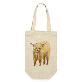 Kunst der Hochlandkuh - Geschenkbeutel für Flaschen - Natur - Vorne