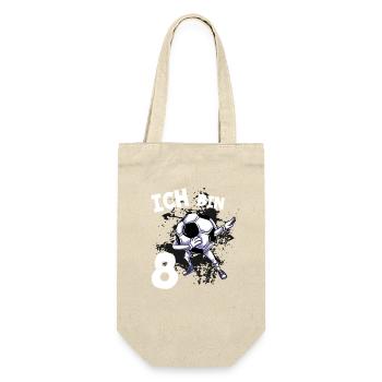 Ich bin 8 Jahre Fußball 8. Geburtstag - Geschenkbeutel für Flaschen - Natur - Vorne