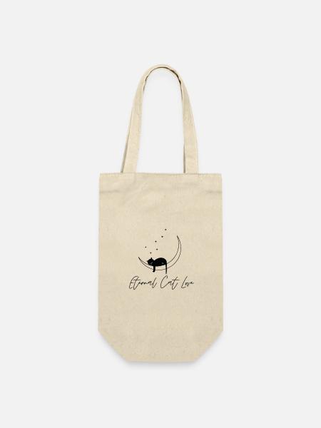 Ewige Katzenliebe - Geschenkbeutel für Flaschen - Natur