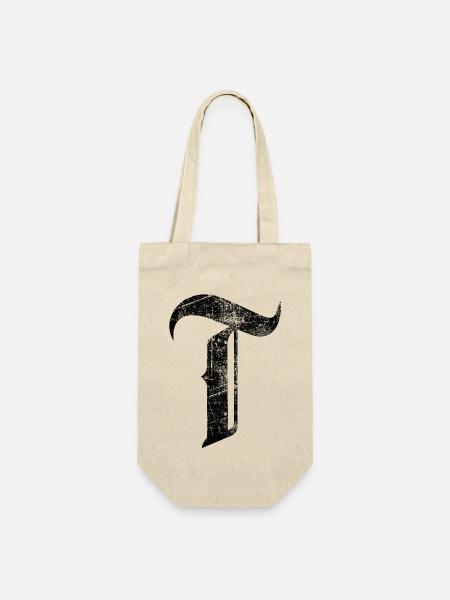 T-Shirt-Alphabet Initiale T - Geschenkbeutel für Flaschen - Natur