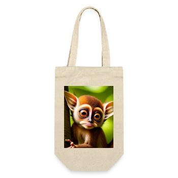 cool funny cute tarsier (Tarsiidae) forest comic - Gift Bag for Bottles - nature - Front