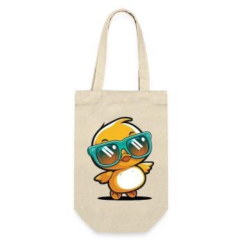 Kawaii Cute Happy Colorful Duck with Sunglasses - Gift Bag for Bottles - nature - Front