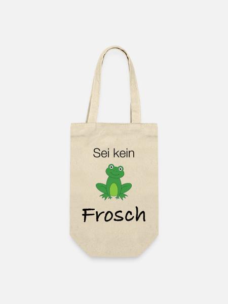 Sei kein Frosch - Geschenkbeutel für Flaschen - Natur