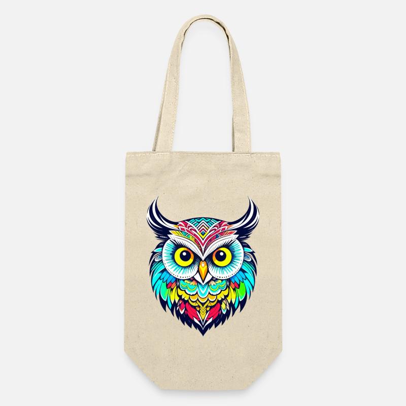 Tête colorée d’un tatouage de hibou mignon - Sac à bouteille - nature