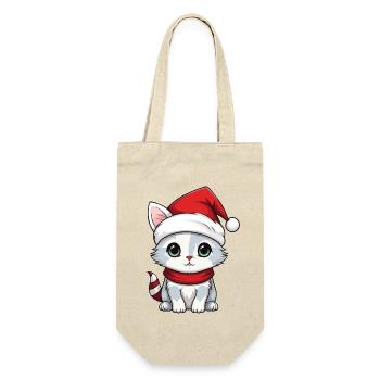 Cat Christmas Christmas Cat Cute Merry Catmas - Gift Bag for Bottles - nature - Front