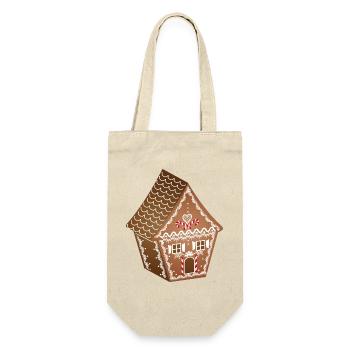 maison en pain d’épices joliment décorée pour Noël - Sac à bouteille - nature - Devant