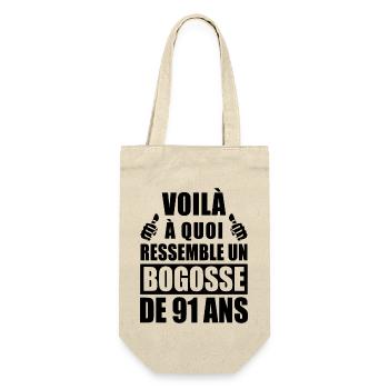 bogosse 91 ans / t-shirt anniversaire 91 ans - Sac à bouteille - nature - Devant