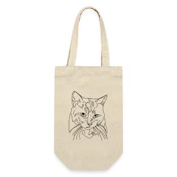 Katze - Geschenkbeutel für Flaschen - Natur - Vorne
