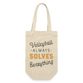 Volleyball - Geschenkbeutel für Flaschen - Natur - Vorne