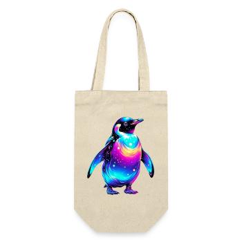 Pinguin - Geschenkbeutel für Flaschen - Natur - Vorne