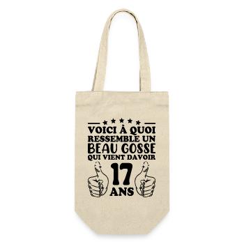17 Years Old Gift Idea Humor Birthday Handsome Kid - Gift Bag for Bottles - nature - Front