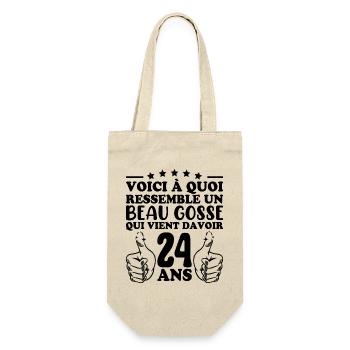 24 Years Old Gift Idea Humor Birthday Handsome Kid - Gift Bag for Bottles - nature - Front
