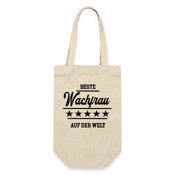 Beste Wachfrau Sicherheitsdienst Wachdienst - Geschenkbeutel für Flaschen - Natur - Vorne