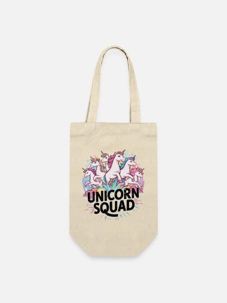 Unicorn Squad - Magische Einhorn Freundschaft - Geschenkbeutel für Flaschen - Natur