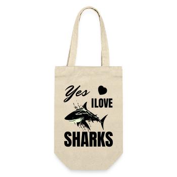 I Love Sharks - Motif de requin amusant pour les fans de requins - Sac à bouteille - nature - Devant