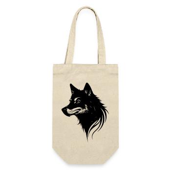 Wolf - Geschenkbeutel für Flaschen - Natur - Vorne