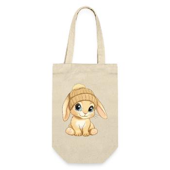 Hase Süß Niedlich Baby Kinder Tier Cartoon - Geschenkbeutel für Flaschen - Natur - Vorne