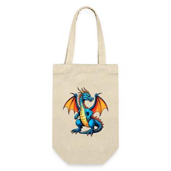 Blauer Dragon - Geschenkbeutel für Flaschen - Natur - Vorne