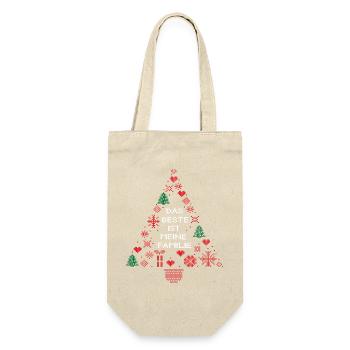 Christmas Tree, Family - Gift Bag for Bottles - nature - Front