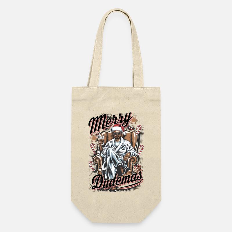 Lebowski Frohe Dudemas! - Geschenkbeutel für Flaschen - Natur