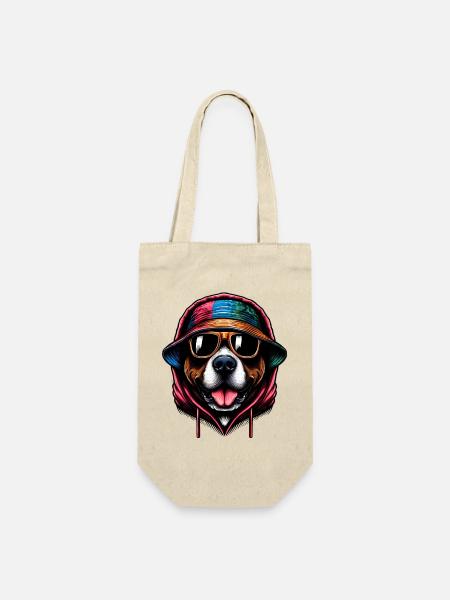 Hund - Geschenkbeutel für Flaschen - Natur