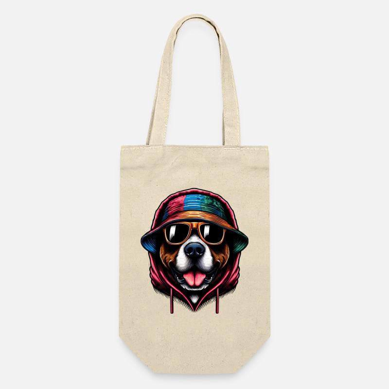 Hund - Geschenkbeutel für Flaschen - Natur
